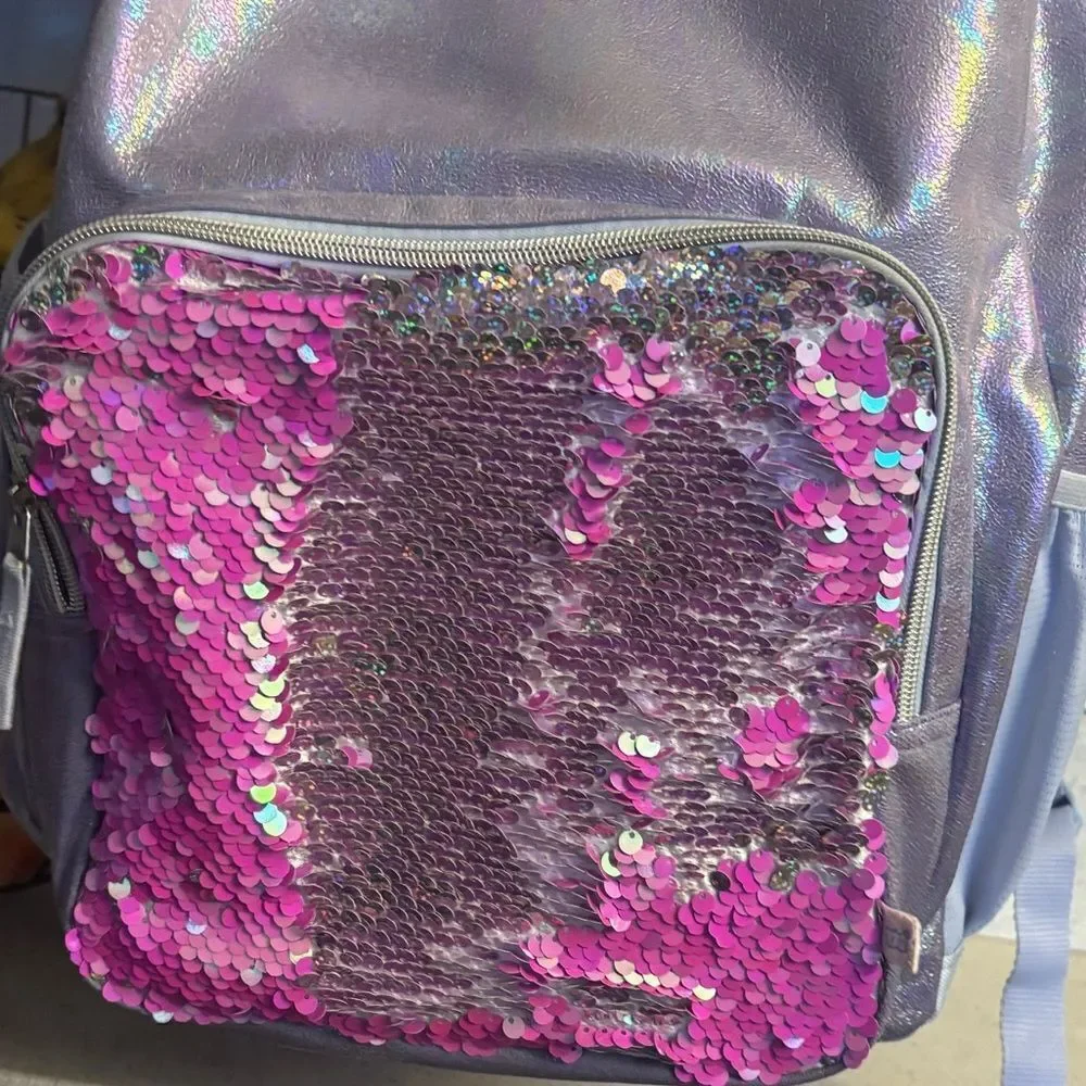 Iridescent Pink Sequin Backpack